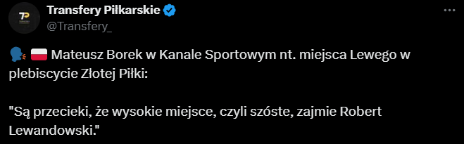 Mateusz Borek UJAWNIŁ MIEJSCE Lewego w plebiscycie Złotej Piłki!